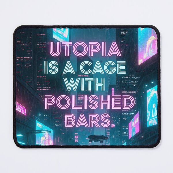 Item preview, Utopia Is a Cage with Polished Bars Cyberpunk Dystopian Quote designed and sold by Elizarfa.