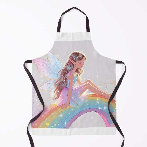 Item preview, A beautiful fairy girl sitting gracefully on a shimmering rainbow bridge. designed and sold by chathai.