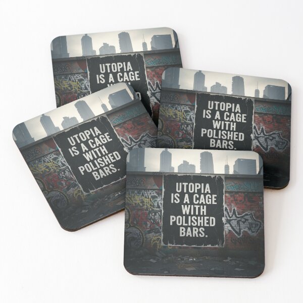 Item preview, Utopia Is a Cage Dystopian Graffiti Wall Quote designed and sold by Elizarfa.