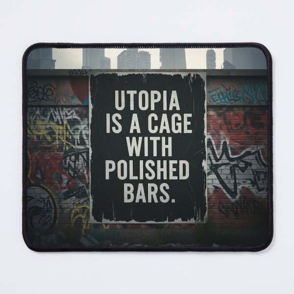Item preview, Utopia Is a Cage Dystopian Graffiti Wall Quote designed and sold by Elizarfa.