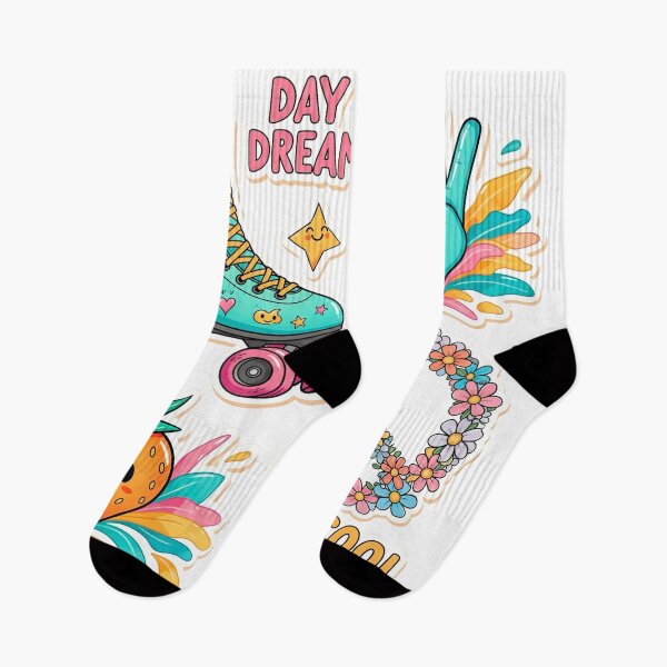 Item preview, Groovy 70s Retro Sticker Pack | Hippie Roller Skate, Floral Peace Sign & Cute Strawberry designed and sold by j-2k.