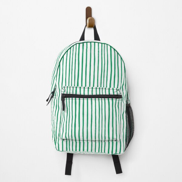 Item preview, Green and White Brush Stroke Stripes Pattern designed and sold by OneThreeSix.