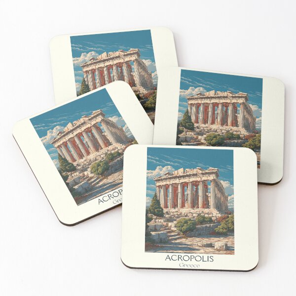 Item preview, Acropolis Poster – Ancient Greek Ruins in Classic Retro Style designed and sold by TuncGK.