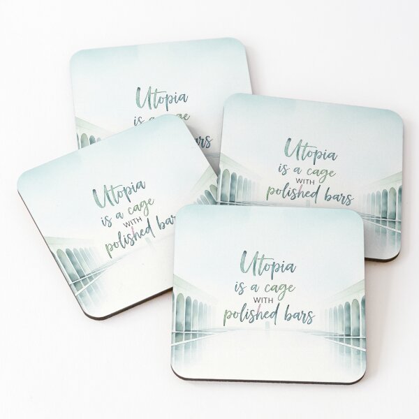 Item preview, Utopia Is a Cage Minimalist Dystopian Quote Print designed and sold by Elizarfa.