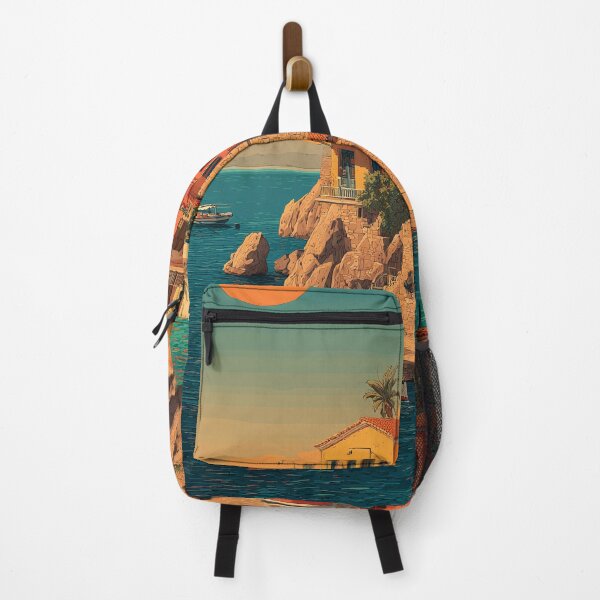 Item preview, Mount Athos Poster – Greek Monastery Coast in Vintage Style designed and sold by TuncGK.