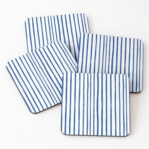 Item preview, Blue and White Brush Stroke Stripes Pattern designed and sold by OneThreeSix.
