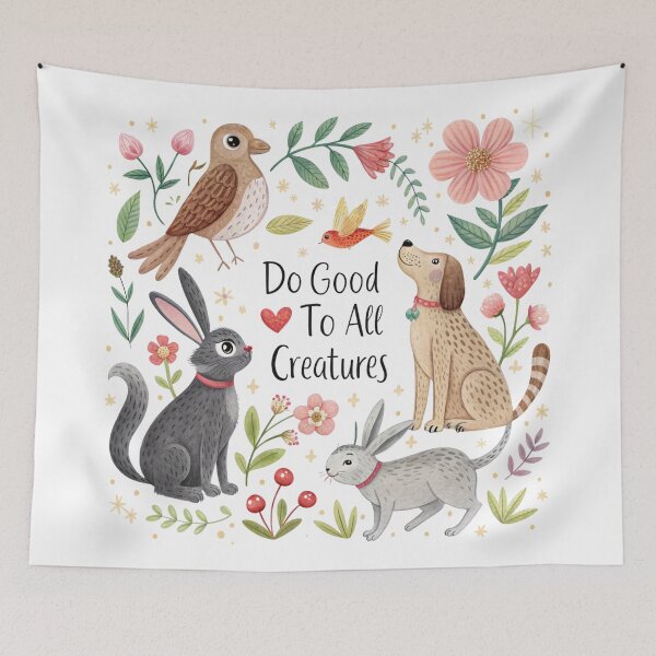 Item preview, Whimsical Illustration of Diverse Animals – Cat, Dog, Bunny & Forest Friends designed and sold by PnrArtDesign.