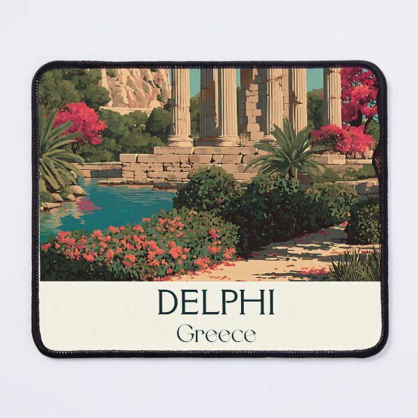 Item preview, Delphi Poster – Greek Oracle Site in Retro Travel Design designed and sold by TuncGK.
