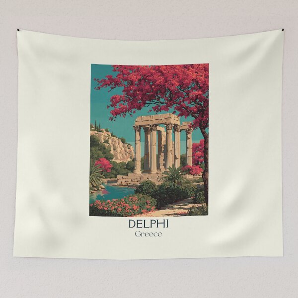 Item preview, Delphi Poster – Greek Oracle Site in Retro Travel Design designed and sold by TuncGK.