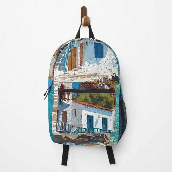 Item preview, Hydra Island Poster – Greek Coastal Village in Retro Style designed and sold by TuncGK.