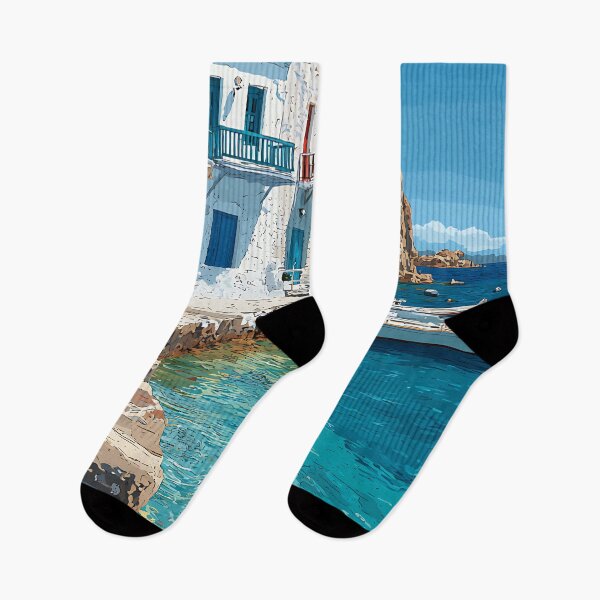 Item preview, Hydra Island Poster – Greek Coastal Village in Retro Style designed and sold by TuncGK.