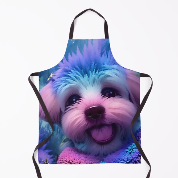 Item preview, Purple and blue fluffy dog, original drawing by myself then enhanced designed and sold by Jennifer Morcom.