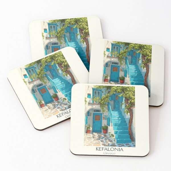 Item preview, Kefalonia Poster – Greek Island Serenity in Retro Coastal Art designed and sold by TuncGK.