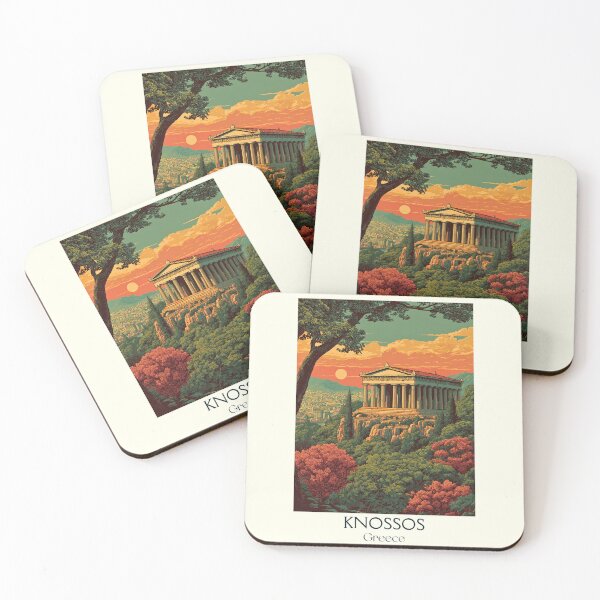 Item preview, Knossos Poster – Ancient Minoan Palace in Vintage Greek Art designed and sold by TuncGK.