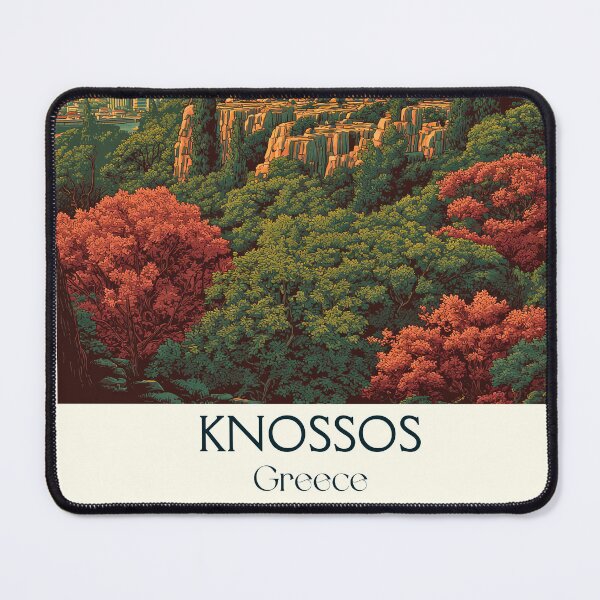 Item preview, Knossos Poster – Ancient Minoan Palace in Vintage Greek Art designed and sold by TuncGK.