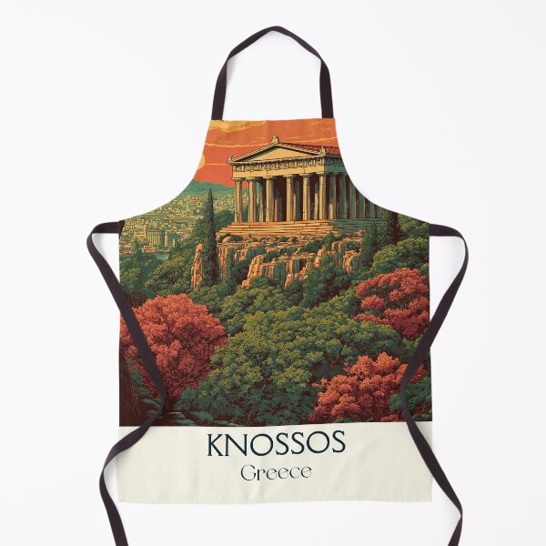 Item preview, Knossos Poster – Ancient Minoan Palace in Vintage Greek Art designed and sold by TuncGK.