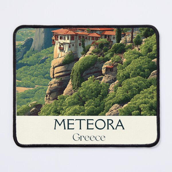Item preview, Meteora Poster – Monasteries in the Sky in Vintage Greece Style designed and sold by TuncGK.