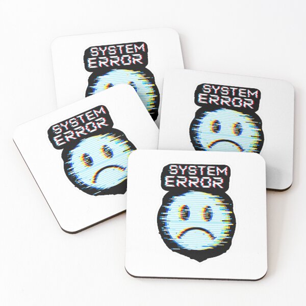 Item preview, System Error Glitch Sad Face Sticker | Vaporwave & Cyberpunk Art designed and sold by j-2k.