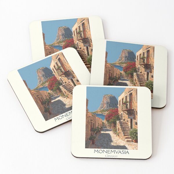 Item preview, Monemvasia Poster – Medieval Greek Fortress in Retro Style designed and sold by TuncGK.