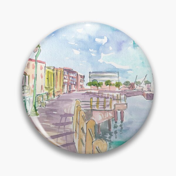 Item preview, Sunlit Bridgetown Boardwalk Promenade Scene with Harbor in Barbados designed and sold by artshop77.