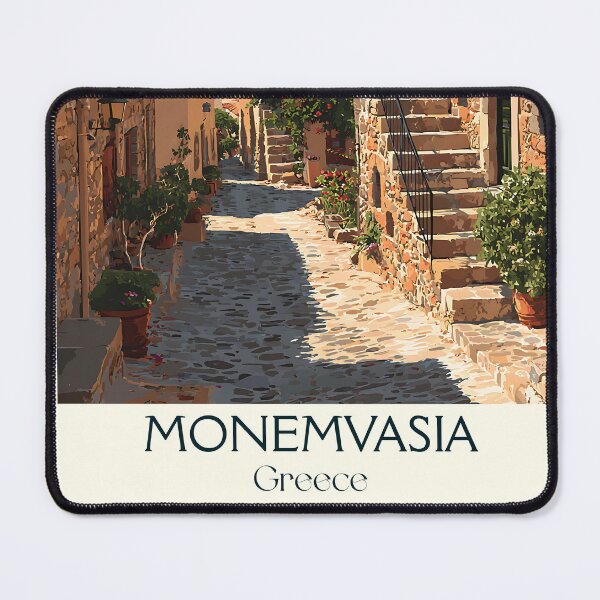 Item preview, Monemvasia Poster – Medieval Greek Fortress in Retro Style designed and sold by TuncGK.