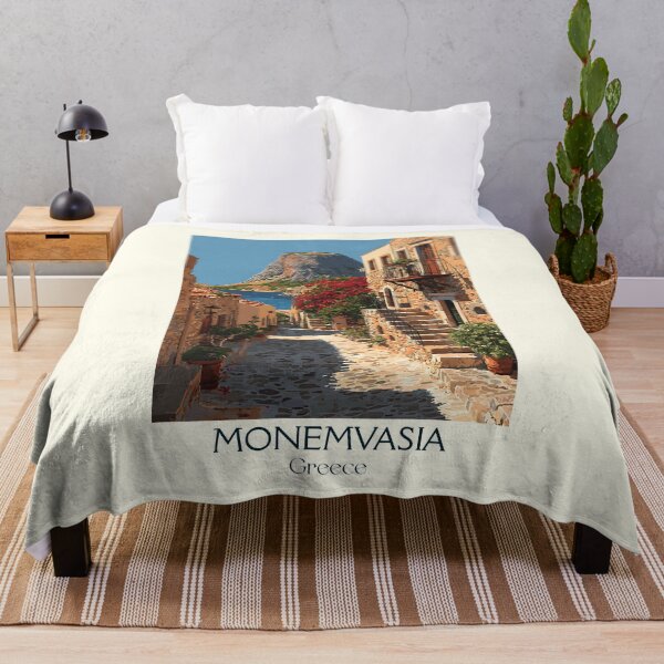 Item preview, Monemvasia Poster – Medieval Greek Fortress in Retro Style designed and sold by TuncGK.