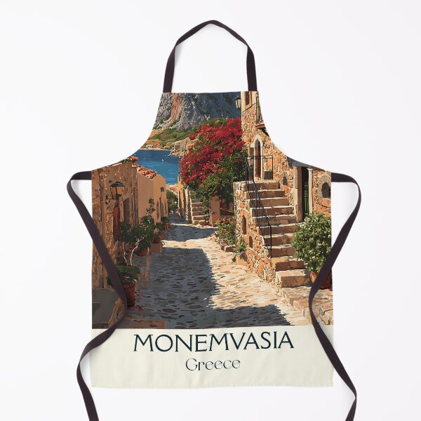 Item preview, Monemvasia Poster – Medieval Greek Fortress in Retro Style designed and sold by TuncGK.
