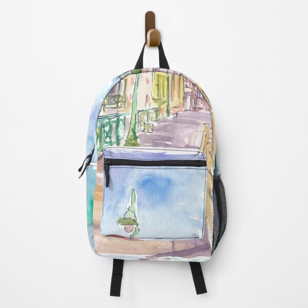 Item preview, Sunlit Bridgetown Boardwalk Promenade Scene with Harbor in Barbados designed and sold by artshop77.