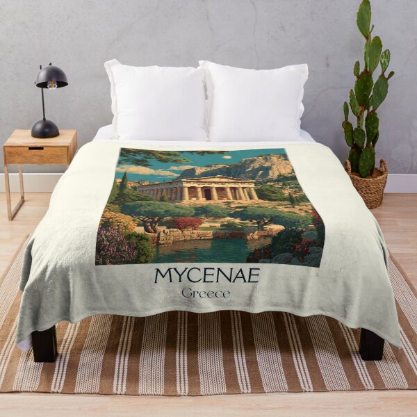 Item preview, Mycenae Poster – Ancient Greek Citadel in Vintage Travel Art designed and sold by TuncGK.