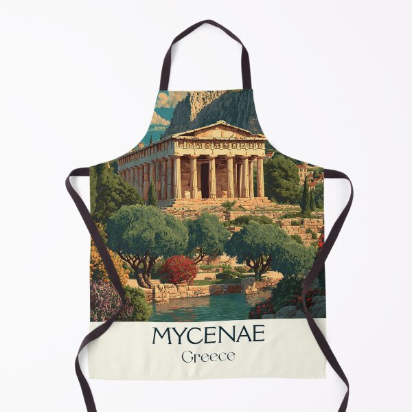 Item preview, Mycenae Poster – Ancient Greek Citadel in Vintage Travel Art designed and sold by TuncGK.