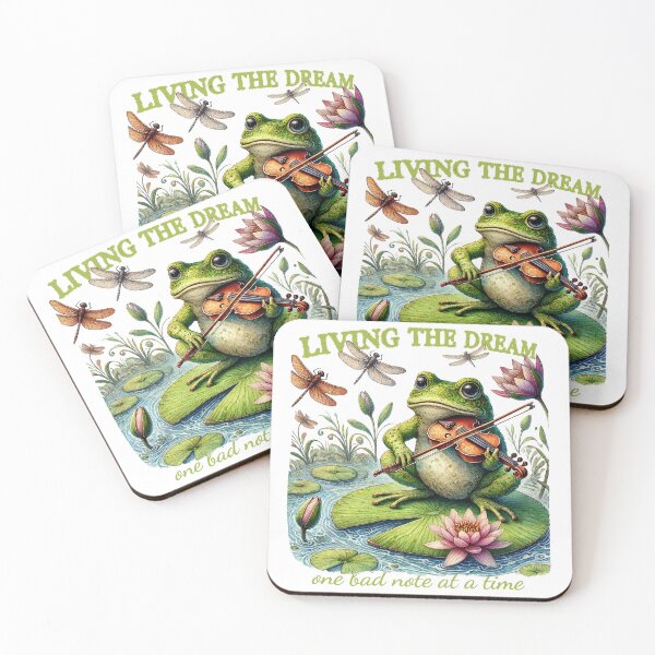Item preview, Fiddlin' Frog – Living the Dream One Bad Note at a Time designed and sold by RedDogStudio.