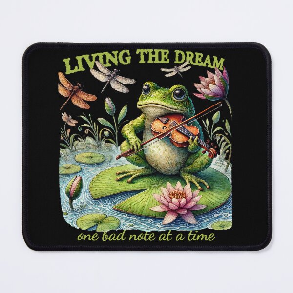 Item preview, Fiddlin' Frog – Living the Dream One Bad Note at a Time designed and sold by RedDogStudio.