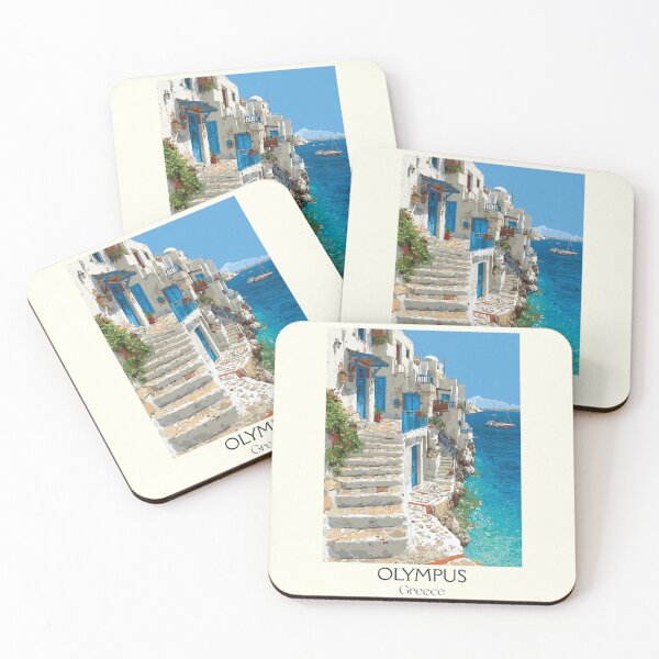 Item preview, Mount Olympus Poster – Mythical Greece in Retro Landscape Art designed and sold by TuncGK.