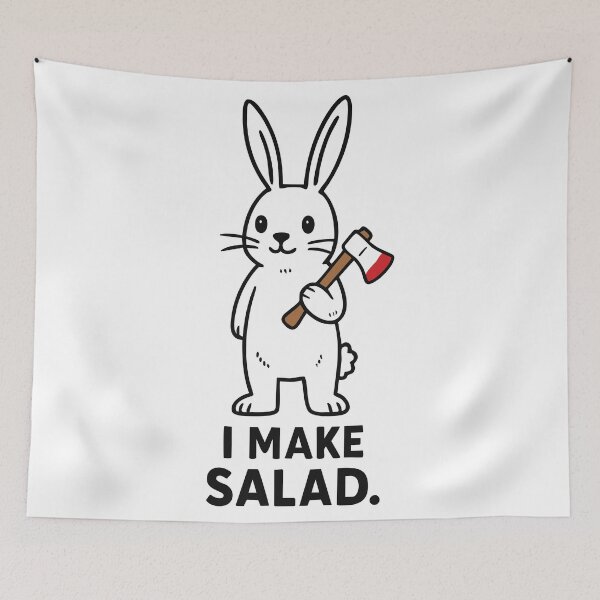 Item preview, “I Make Salad” – Dark Humor Bunny with Axe T-Shirt designed and sold by BambaKchula.