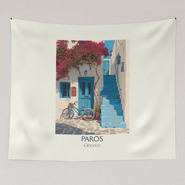 Item preview, Paros Poster – Cycladic Greek Island in Vintage Summer Style designed and sold by TuncGK.