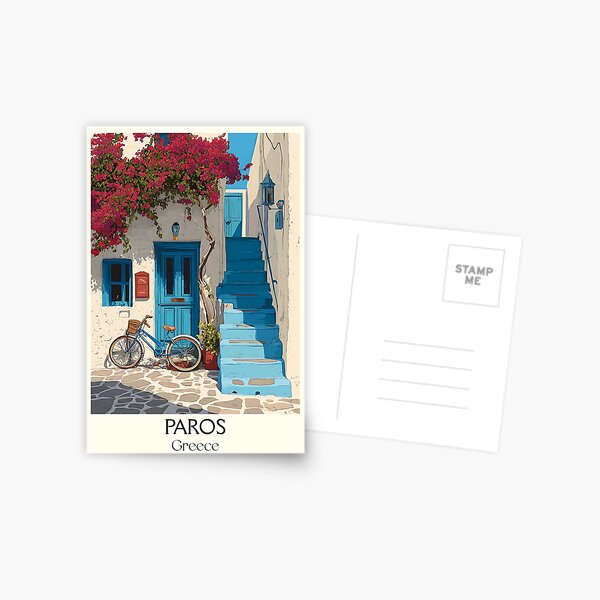 Item preview, Paros Poster – Cycladic Greek Island in Vintage Summer Style designed and sold by TuncGK.