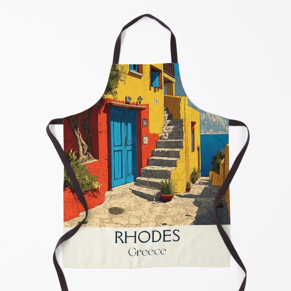 Item preview, Rhodes Poster – Historic Greek Island in Vibrant Retro Style designed and sold by TuncGK.
