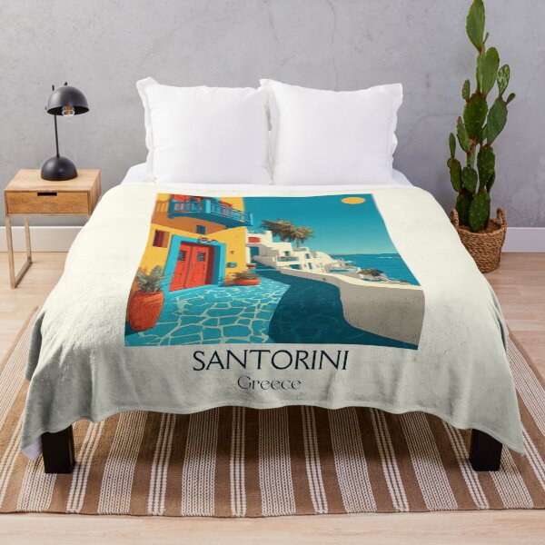 Item preview, Santorini Poster – Iconic Greek Island in Retro Cliffside View designed and sold by TuncGK.