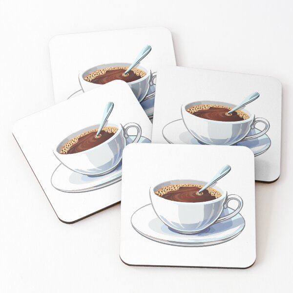 Item preview, White coffee cup on a saucer filled with coffee, realistic coffee cup, Coffee cup beverage, cafe breakfast illustration, Tasty Coffee, hot cup of coffee with a small spoon designed and sold by Danler.