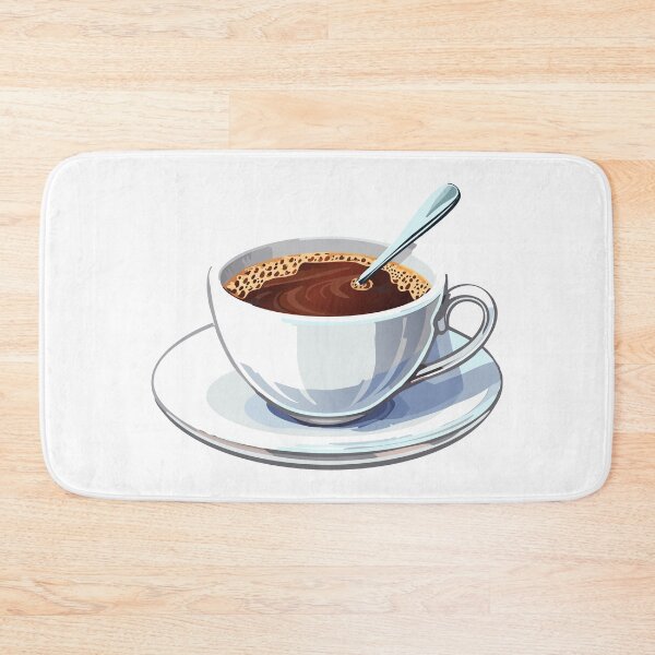 Item preview, White coffee cup on a saucer filled with coffee, realistic coffee cup, Coffee cup beverage, cafe breakfast illustration, Tasty Coffee, hot cup of coffee with a small spoon designed and sold by Danler.