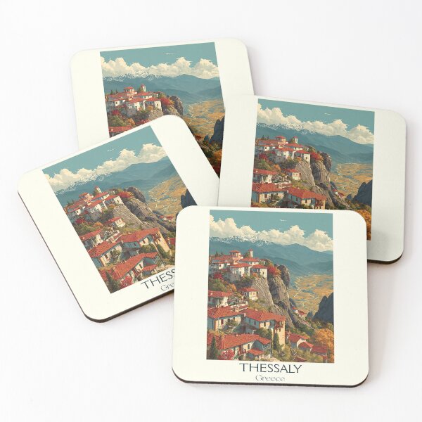 Item preview, Thessaly Poster – Greek Mountain Region in Vintage Travel Print designed and sold by TuncGK.