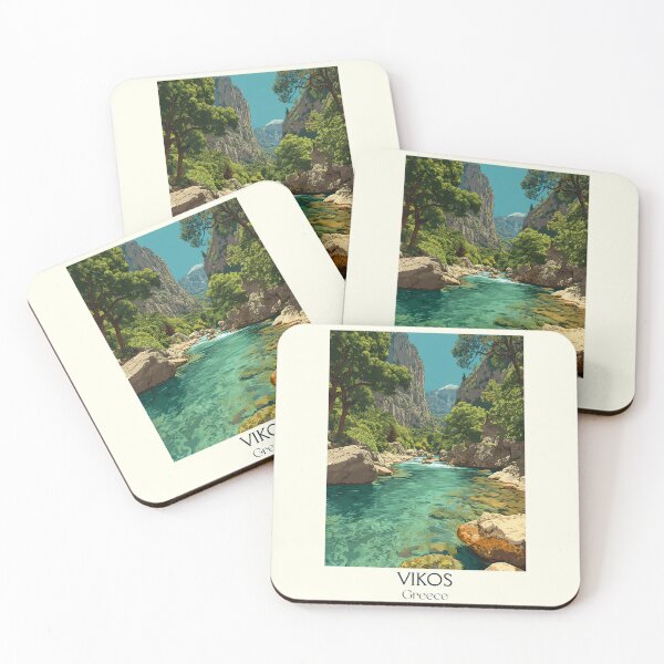 Item preview, Vikos Gorge Poster – Greece’s Natural Wonder in Retro Art designed and sold by TuncGK.