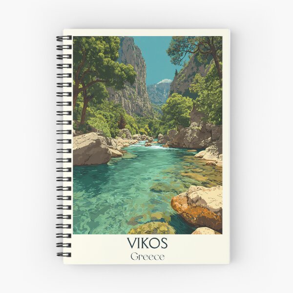 Item preview, Vikos Gorge Poster – Greece’s Natural Wonder in Retro Art designed and sold by TuncGK.