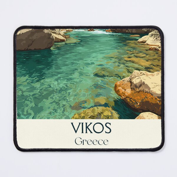 Item preview, Vikos Gorge Poster – Greece’s Natural Wonder in Retro Art designed and sold by TuncGK.