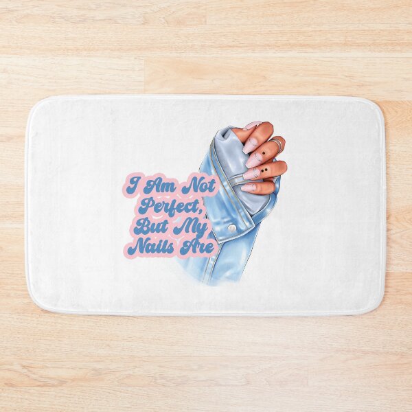 Item preview, I Am Not Perfect, But My Nails Are – Manicured Hand in Denim and Feminine Hues designed and sold by EmeraldeaArt.