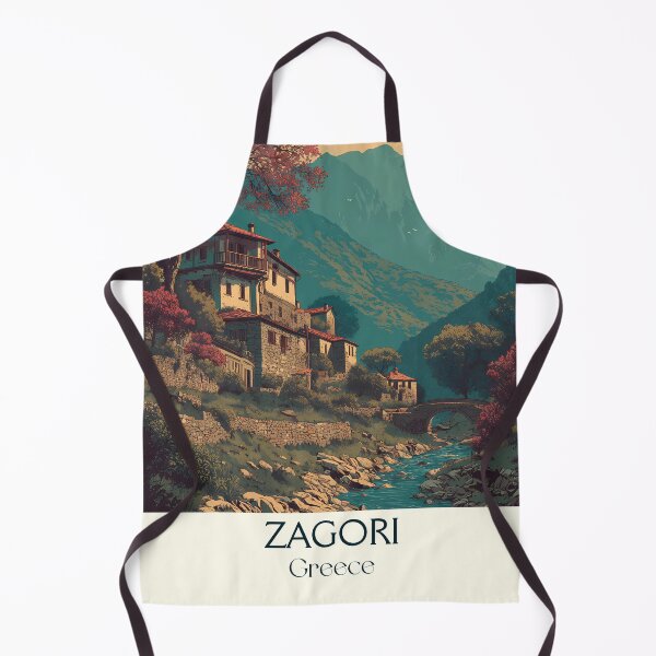 Item preview, Zagori Poster – Traditional Greek Villages in Mountain Landscape Art designed and sold by TuncGK.