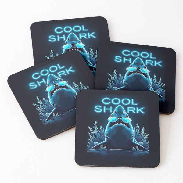 Item preview, Cool Shark in Neon Style with Sunglasses designed and sold by Taans-Creation.