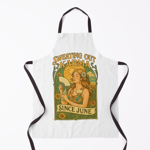 Item preview, Sweating Out Karma Since June Art Nouveau T-Shirt | Yoga Fitness Humor designed and sold by MySpiritTravels.