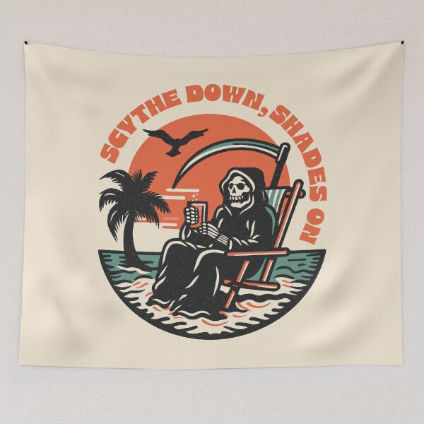 Item preview, Summerween Grim Reaper beach vacation - Scythe Down, Shades On designed and sold by blackdogshop.