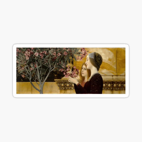 Aperçu de l'œuvre Gustav Klimt "Deux filles avec un laurier-rose" créée et vendue par Alexandra Dahl.